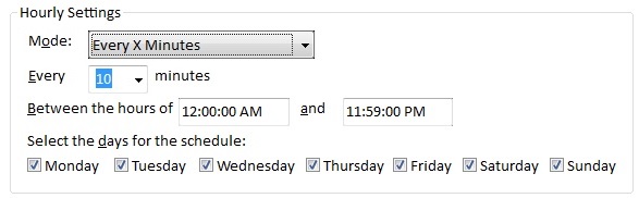 Every X Minutes Schedule